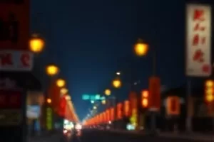 《雾中列车》高动态范围重制版剧照，雨夜里隧道口的两束车灯